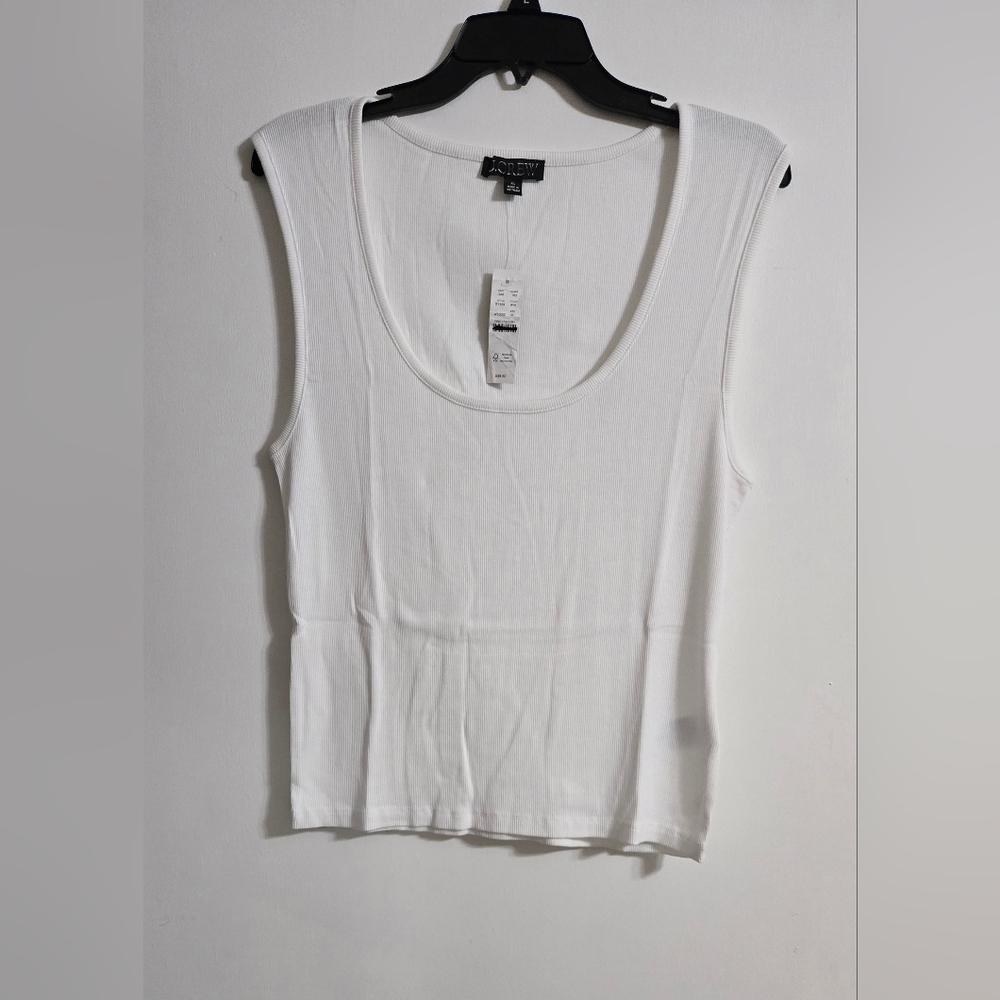 Nwt J. Crew Cropped Fine Rib Scoopneck Tank Top size XL - Picture 4 of 7